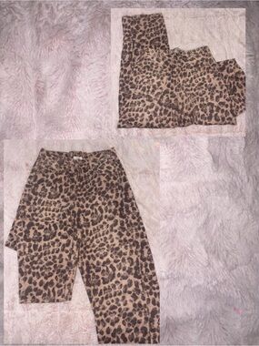 Leopard Print Pants - Brown